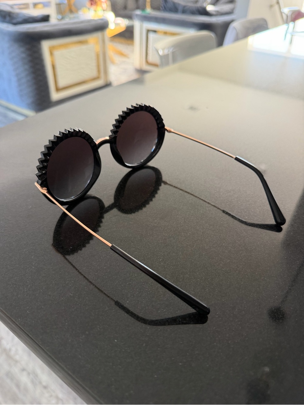 Dolce&Gabbana DG6130 Sunglasses in Black with Rose Gold Temples - Picture 7 of 11